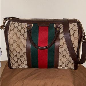 Authentic Gucci brown canvas handbag